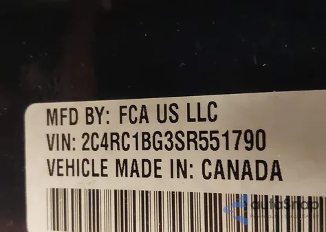 2025 Chrysler Pacifica Select z USA, uszkodzony, nr VIN 2C4RC1BG3SR551790